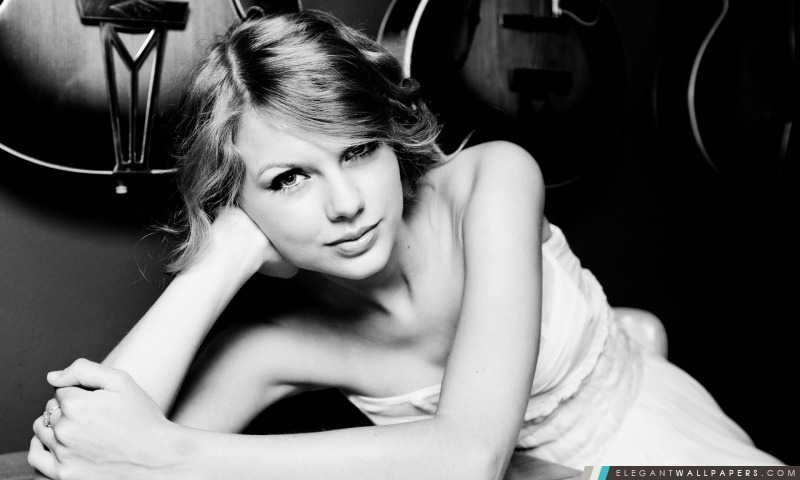 Taylor Swift noir et blanc, Arrière-plans HD à télécharger