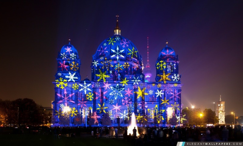 Cathédrale de Berlin pendant le Festival of Lights, Arrière-plans HD à télécharger