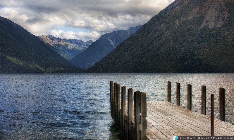 Lac ponton, la Nouvelle-Zélande, Arrière-plans HD à télécharger