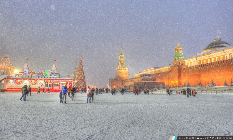 Place Rouge de Moscou en Russie Vacances d'hiver, Arrière-plans HD à télécharger