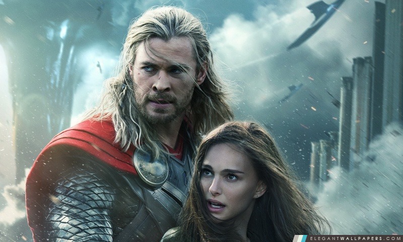 Thor le Monde des Ténèbres Natalie Portman et Chris Hemsworth, Arrière-plans HD à télécharger