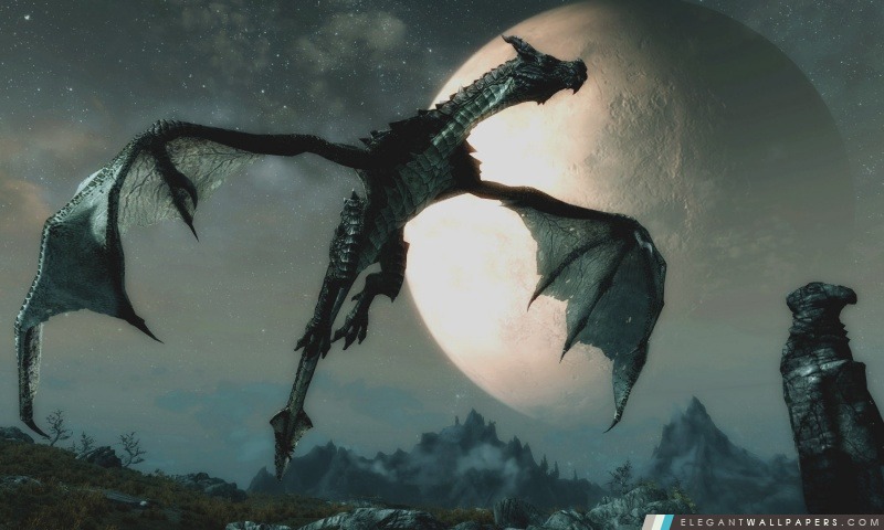 Le dragon et la Lune, Arrière-plans HD à télécharger