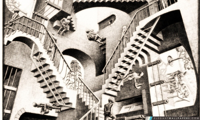 Relativité par MC Escher, Arrière-plans HD à télécharger