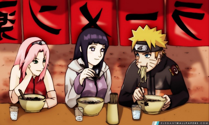 Haruno Sakura, Hinata Hyuuga Et Naruto Uzumaki, Arrière-plans HD à télécharger