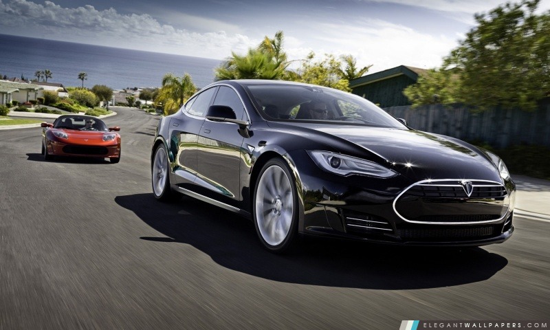 Tesla Model S Black, Arrière-plans HD à télécharger