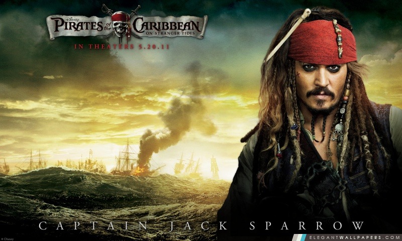 Jack Sparrow – 2011 Pirates des Caraïbes la Fontaine de Jouvence, Arrière-plans HD à télécharger