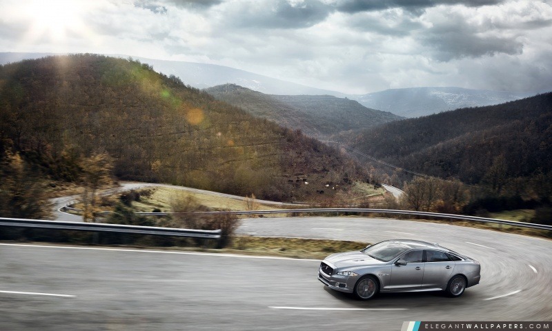 2014 Jaguar XJR Mountain Road, Arrière-plans HD à télécharger