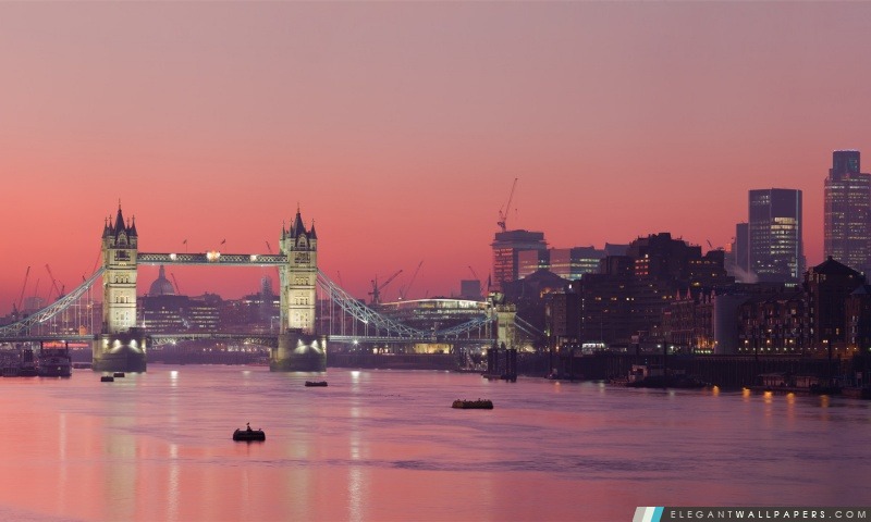 London Thames Sunset Panorama, Arrière-plans HD à télécharger