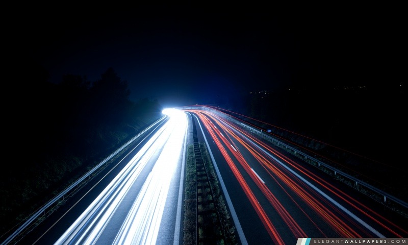 Trails Highway lumière dans la nuit, Arrière-plans HD à télécharger