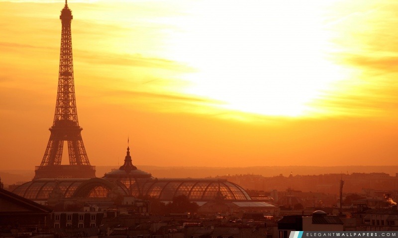 Tour Eiffel au coucher du soleil, Arrière-plans HD à télécharger