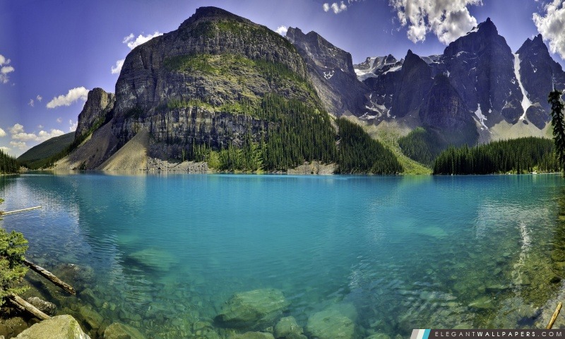 Belle lac Moraine dans le parc national Banff, Alberta, Canada, Arrière-plans HD à télécharger