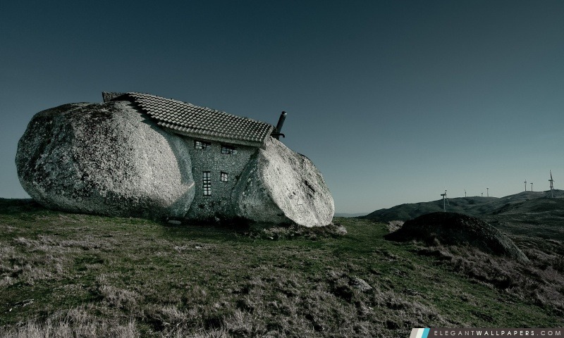 Maison en pierre, Fafe, Portugal Montagnes, Arrière-plans HD à télécharger