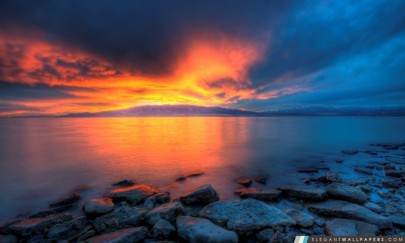 Utah Lake Sunset, Arrière-plans HD à télécharger