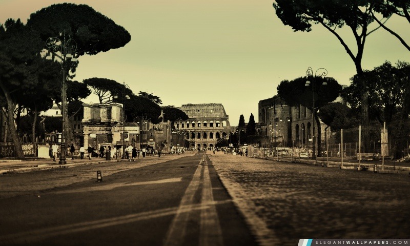 Colisée Street, Rome, Italie, Arrière-plans HD à télécharger