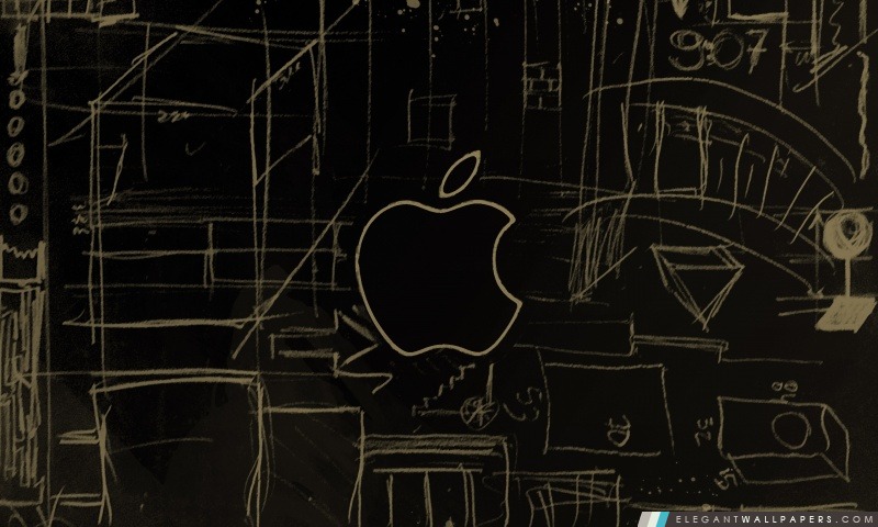 Logo d'Apple Sketch, Arrière-plans HD à télécharger