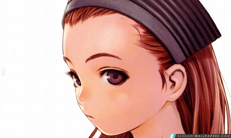 Anime Girl aux cheveux bruns et les yeux bruns, Arrière-plans HD à télécharger