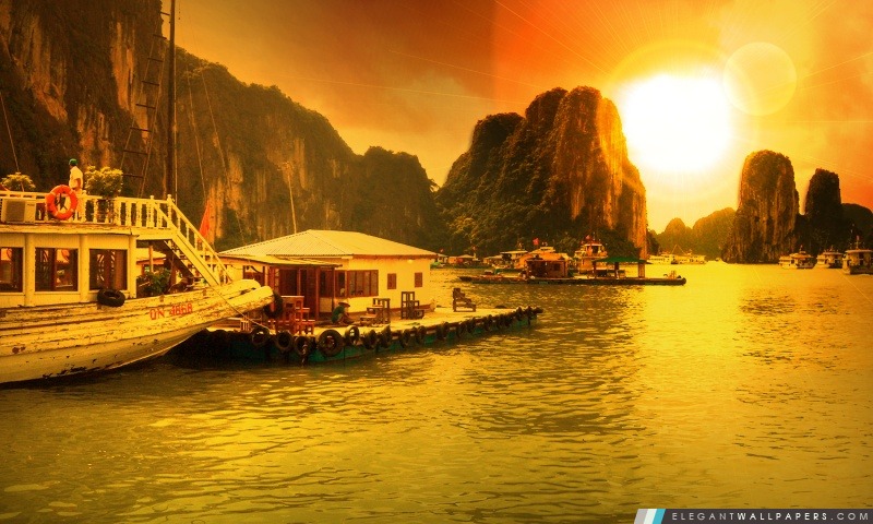 Vietnam, Baie d'Ha Long, Arrière-plans HD à télécharger