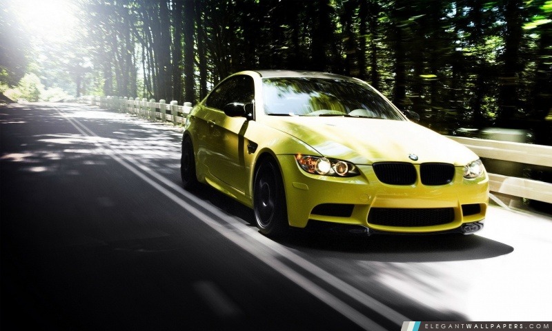 BMW jaune, Arrière-plans HD à télécharger