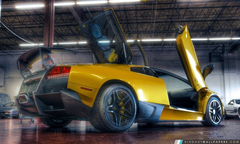 Lamborghini jaune HDR, Arrière-plans HD à télécharger