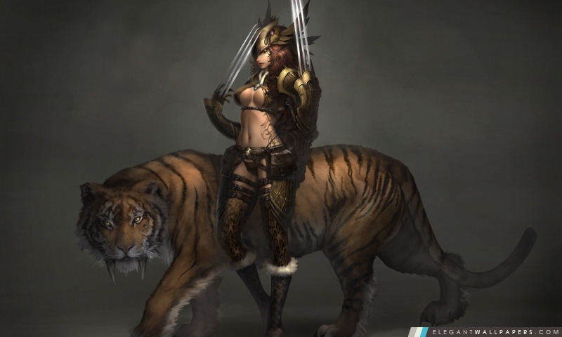 Tiger Femme, Arrière-plans HD à télécharger