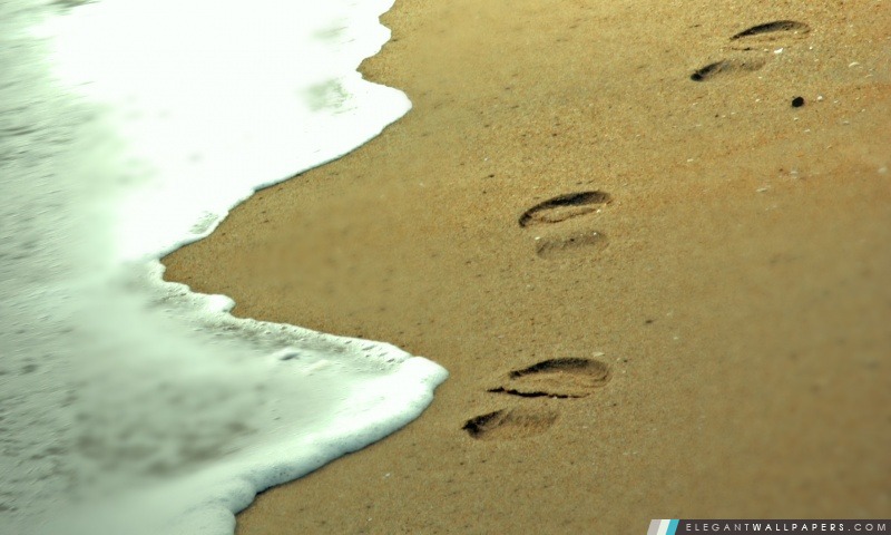 Empreintes de pas dans le sable, Arrière-plans HD à télécharger