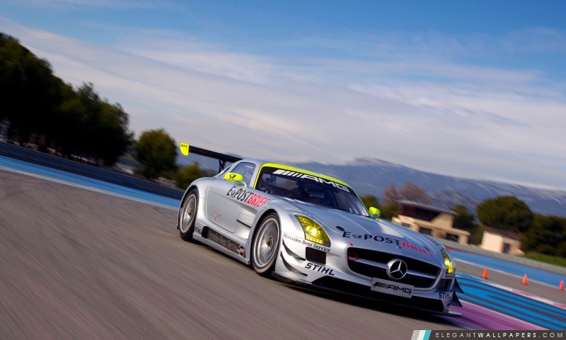 Mercedes-Benz SLS AMG GT3 sur la bonne voie, Arrière-plans HD à télécharger