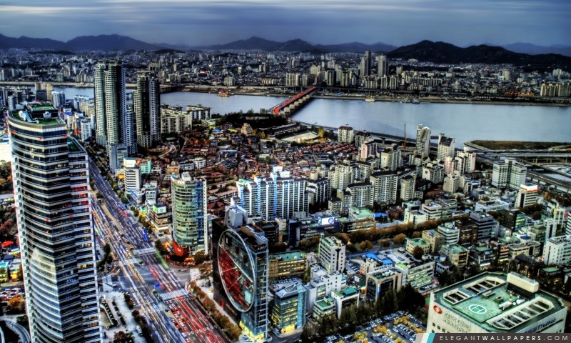 Séoul Panorama, la Corée du Sud, Arrière-plans HD à télécharger