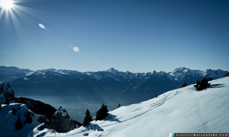 Montagnes Suisse, Hiver, Arrière-plans HD à télécharger