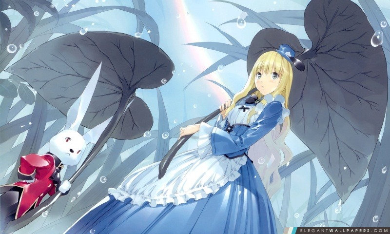 Alice au pays des merveilles et le lapin blanc Anime, Arrière-plans HD à télécharger