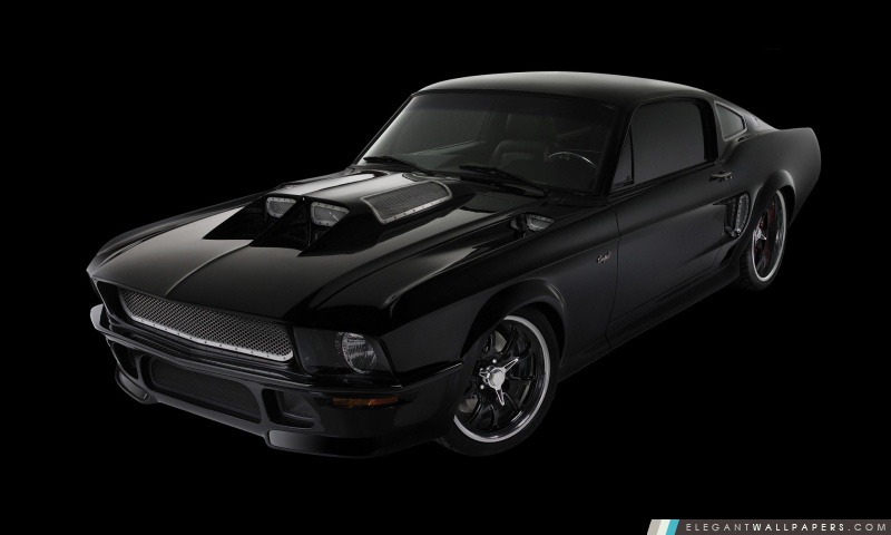 Noir Ford Mustang, Arrière-plans HD à télécharger
