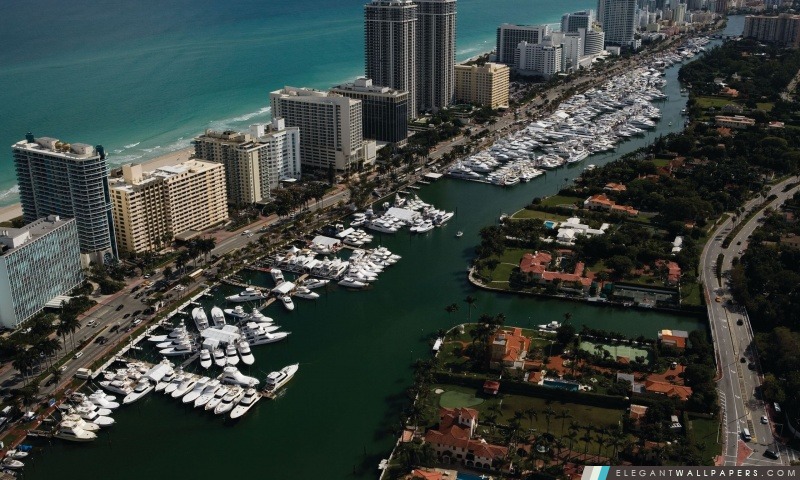 Yachts, Miami, Floride, Arrière-plans HD à télécharger