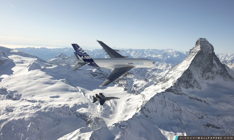 F 18 Hornet Et Airbus A380, Arrière-plans HD à télécharger