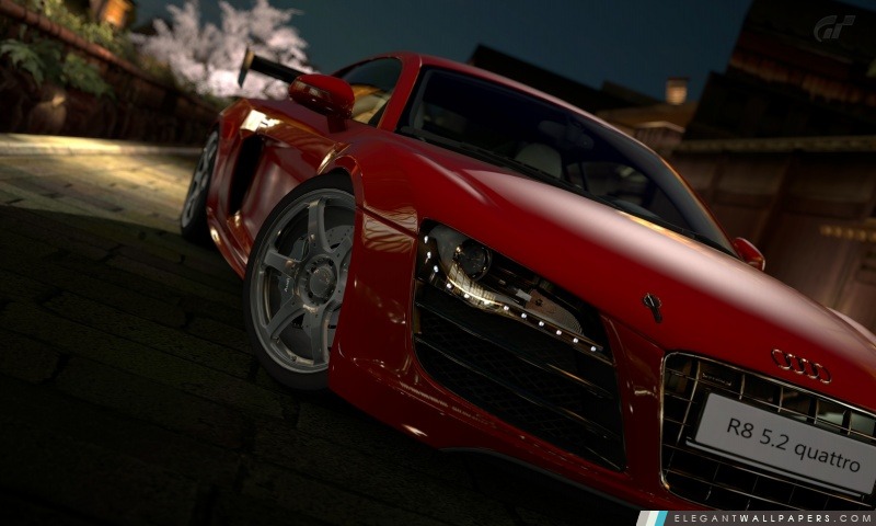 Gran Turismo 5 Audi R8 5 2 Quattro Rouge, Arrière-plans HD à télécharger