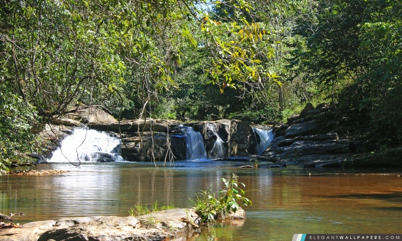 Cachoeira, Córrego faire Escuro – Chute d'eau, ruisseau foncé, Arrière-plans HD à télécharger