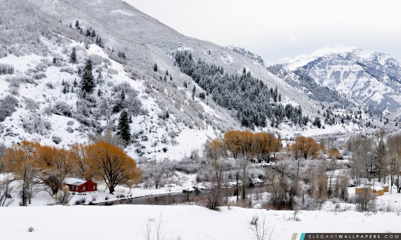 Belle paysage d'hiver, Arrière-plans HD à télécharger