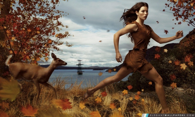 Jessica Biel Comme Pocahontas Where Dreams Free Run, Arrière-plans HD à télécharger