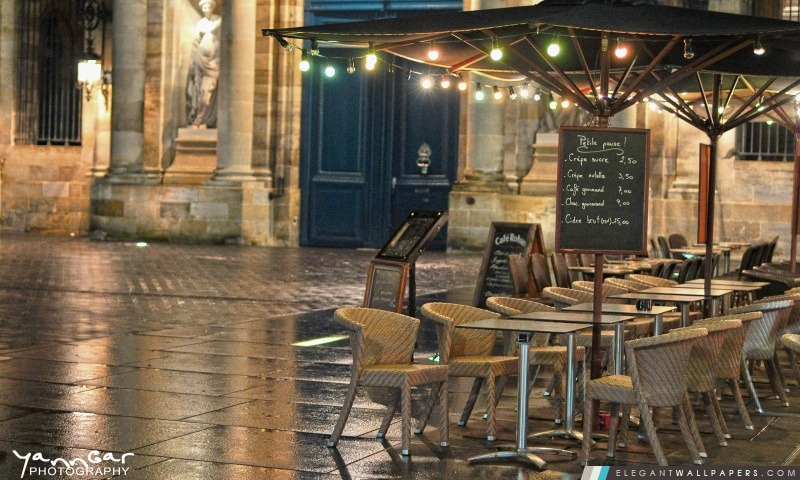 Cafe, Bordeaux, France, Arrière-plans HD à télécharger