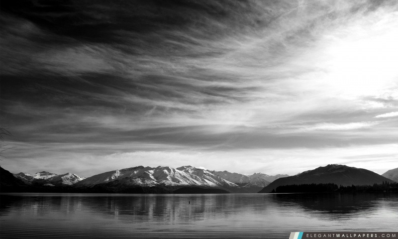Paysage de montagne en noir et blanc, Arrière-plans HD à télécharger