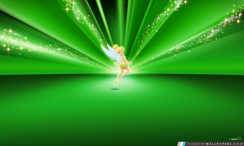 Tinkerbell Disney vert, Arrière-plans HD à télécharger