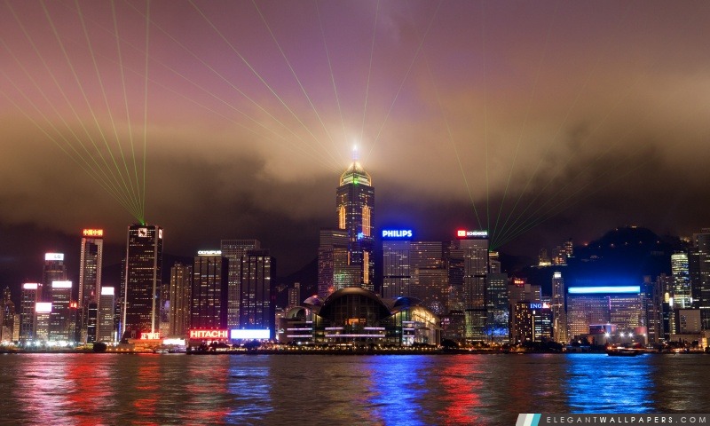 Lumières de Hong Kong, Arrière-plans HD à télécharger