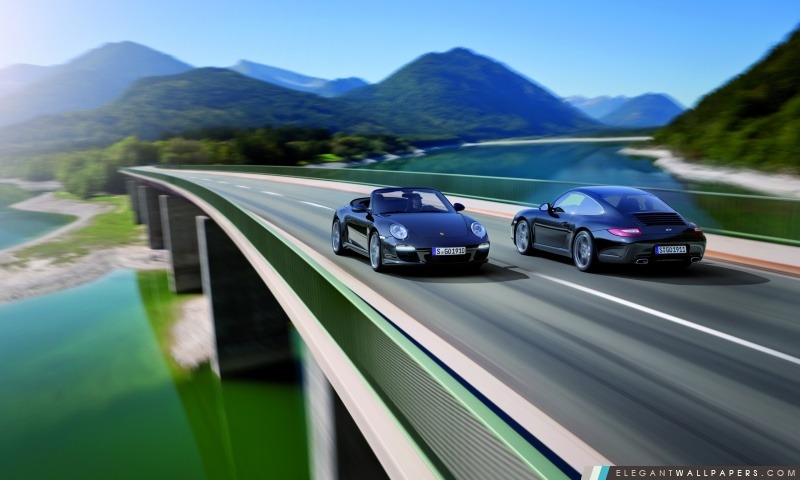Noir Porsche 911 Black Edition 2011, Arrière-plans HD à télécharger