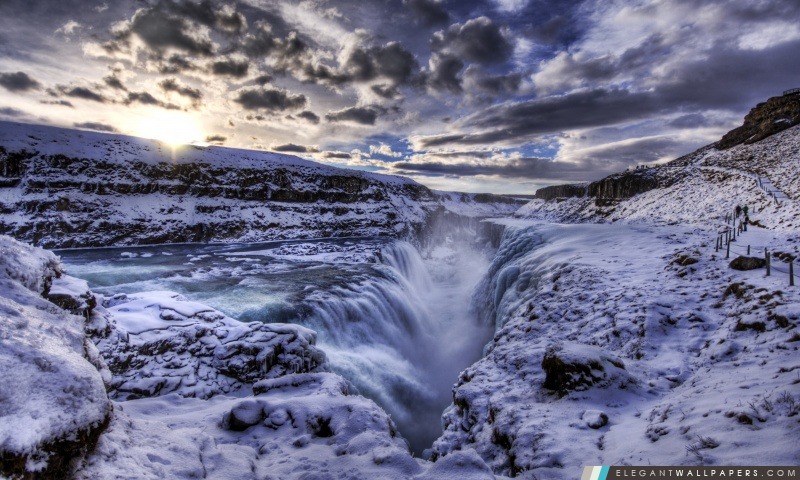 Cascade du Rift, l'Islande, Arrière-plans HD à télécharger