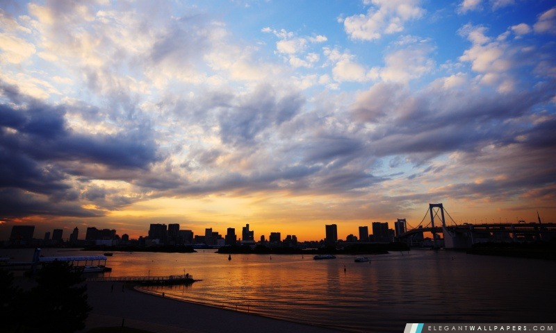 Tokyo au coucher du soleil, Arrière-plans HD à télécharger