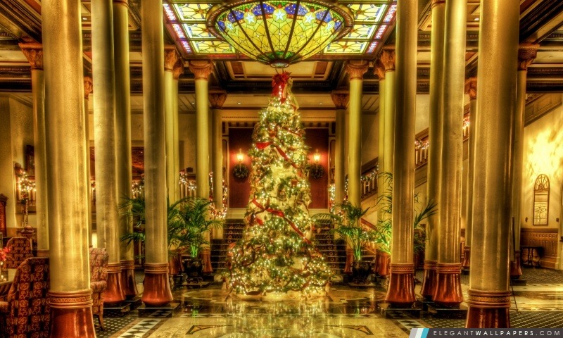 Noël – Driskill Hôtel Hall, Texas, Arrière-plans HD à télécharger