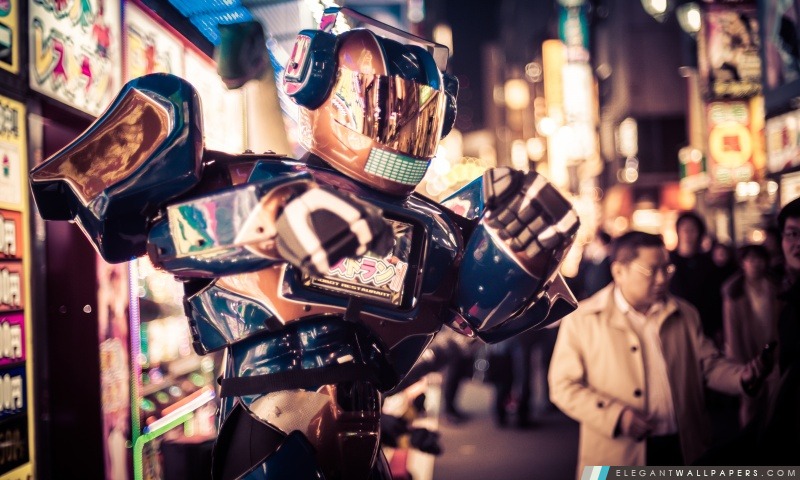 Robots dans les rues de Tokyo, Arrière-plans HD à télécharger