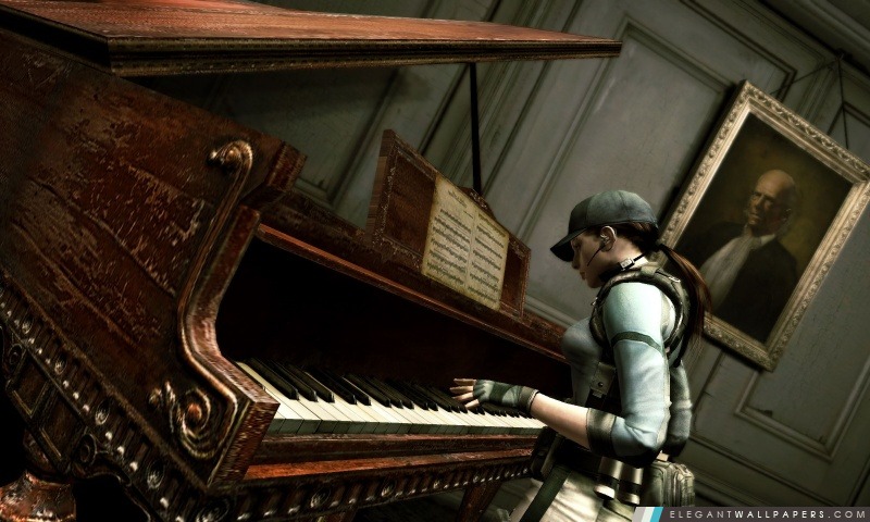 Resident Evil Jill jouant le piano, Arrière-plans HD à télécharger