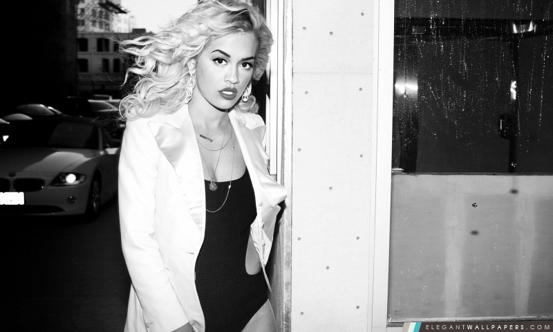 Rita Ora noir et blanc, Arrière-plans HD à télécharger