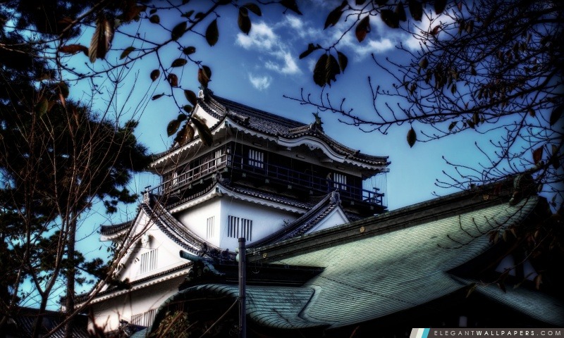 Une vue du château d'Okazaki, Arrière-plans HD à télécharger