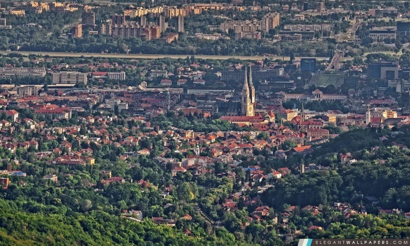 Panorama de Zagreb, Gornji Grad i Novi Zagreb, Arrière-plans HD à télécharger