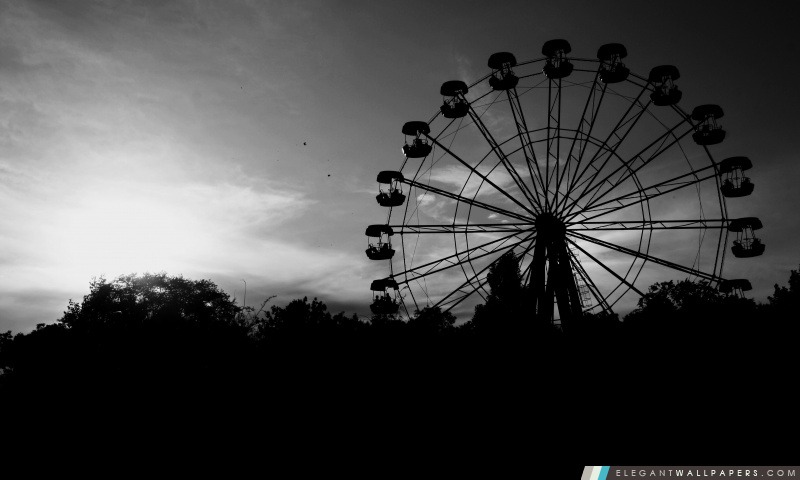 Ferris Wheel En Noir Et Blanc, Arrière-plans HD à télécharger